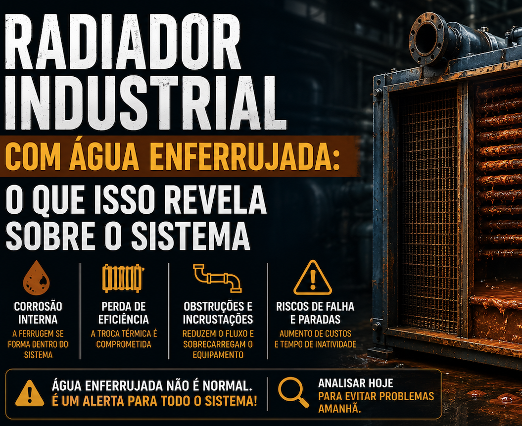 Radiador Industrial com Água Enferrujada: O Que Isso Revela Sobre o Sistema
